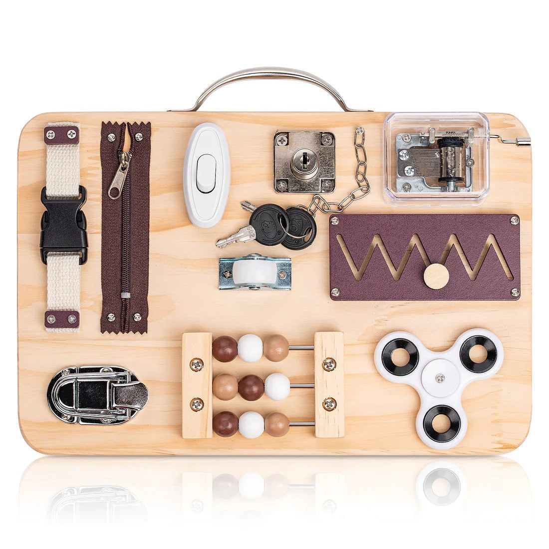 Wooden portable fidget busy board Eugeria